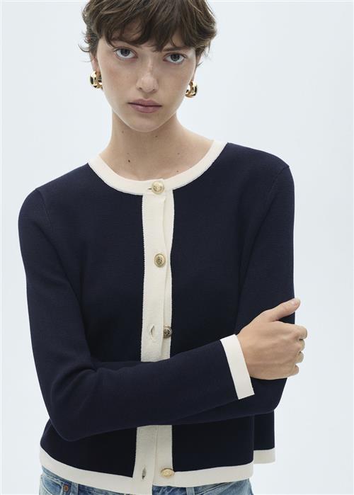 MANGO Knitted Jacket .- PIA Kvinde Navy Cardigans Str S - hos Magasin