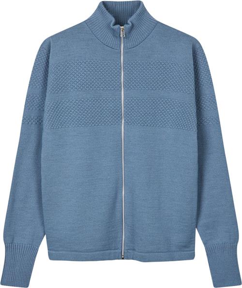 Se Mads Nørgaard - Copenhagen Wool Klemens Zip Knit Mand Lyseblå Sweaters Str L - Uld hos Magasin ved Magasin