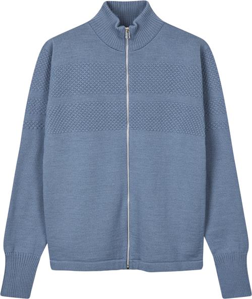 Se Mads Nørgaard - Copenhagen Wool Klemens Zip Knit Mand Lyseblå Sweaters Str XXXXL - Uld hos Magasin ved Magasin