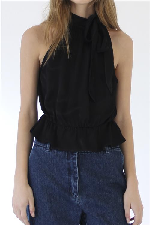 Designers Remix Lucille Bow Top Kvinde Sort Toppe Str 38 - hos Magasin