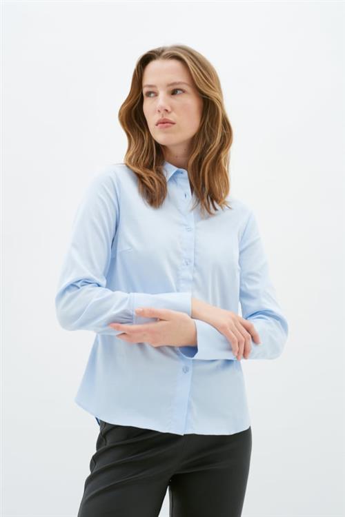 InWear Callyiw Shirt Kvinde Pastel Blue Langærmede Skjorter Regular Fit Str 44 - hos Magasin