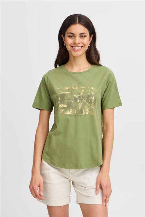 Fransa Fralli TEE 1 Kvinde Loden Green Kortærmede T-shirts Regular Fit Str XL - hos Magasin