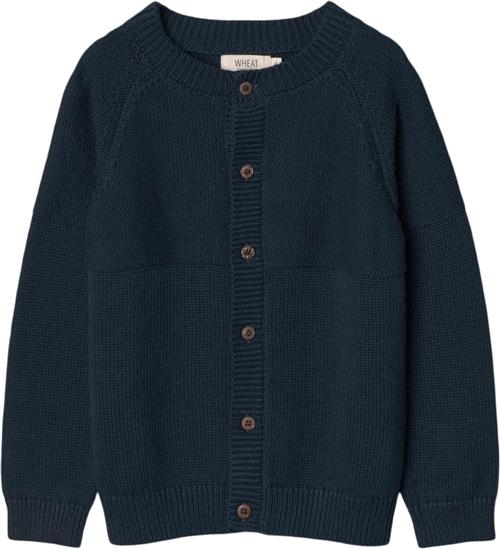 Se Wheat Strik Cardigan Eddy Str 3 år / 98 cm - Blå Cardigans Bomuld hos Magasin ved Magasin