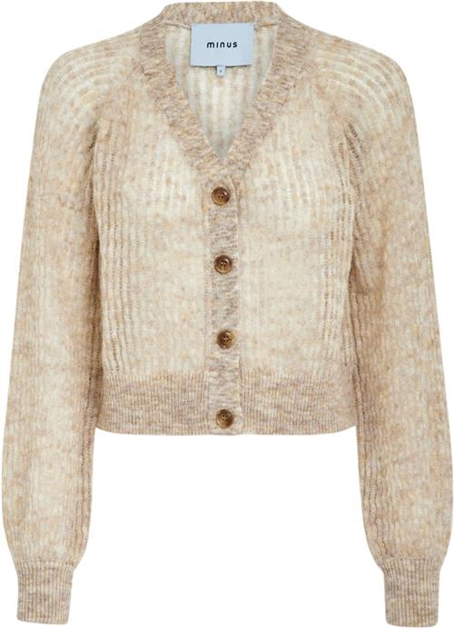 Se Minus Devia Vneck Long Sleeve Knit Cardigan Kvinde Light Birch Cardigans Str XS - hos Magasin ved Magasin