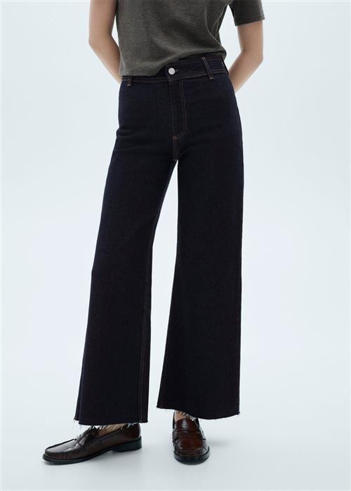 Se MANGO Catherin Highrise Culotte Jeans Kvinde Open Blue Bukser Str 44 - Denim hos Magasin ved Magasin