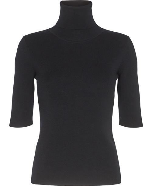 Filippa K Merino Elbow Sleeve Top Kvinde Black Rullekraver Str XL Merino - hos Magasin