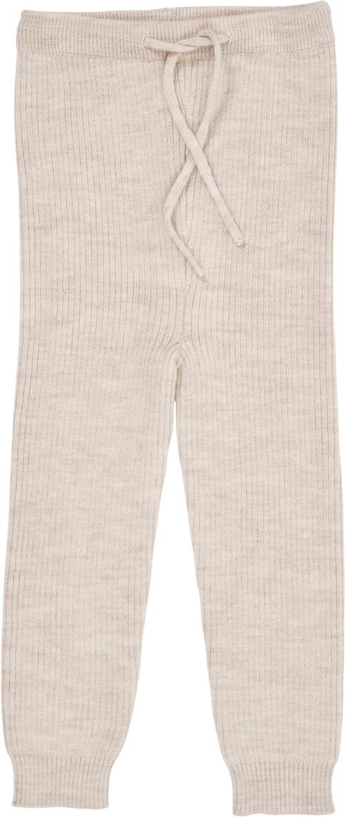 Copenhagen Colors Merino Classic RIB Leggings W. Draw Str 98 Merino - Pale Cream Melan Bukser hos Magasin