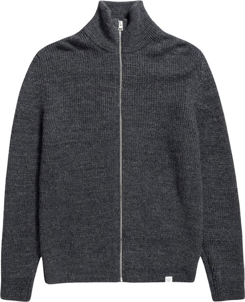 Se Norse Projects Hagen Wool Cotton Rib Full Zip Jacket Mand Dark Grey Melange Cardigans Str S - Bomuld hos Magasin ved Magasin