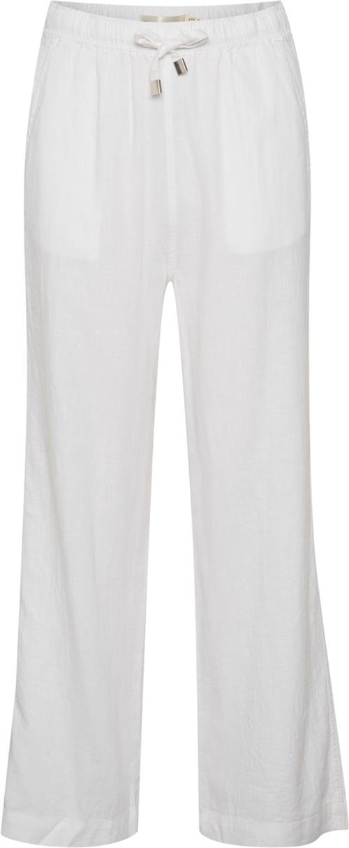 InWear Amosiw Pants Kvinde Pure White Hørbukser Relaxed Fit Str 34 - hos Magasin