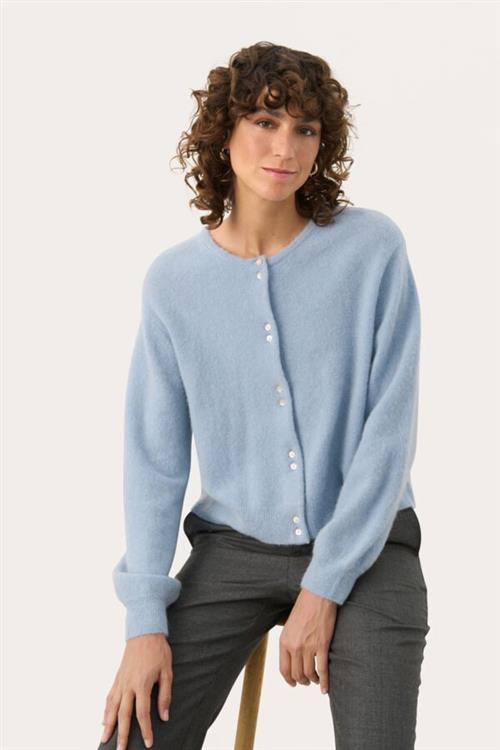 Se Part Two Ninellpw CA Kvinde Soft Chambray Cardigans Regular Fit Str M - hos Magasin ved Magasin