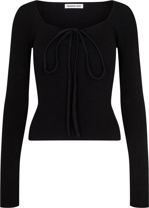 Designers Remix Taliana Rib Blouse Kvinde Sort Sweaters Str l - hos Magasin