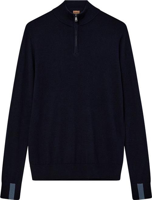 Mos Mosh Gallery Mmgadam Soft Zip Turtle Neck Knit Mand Navy Sweaters Str S - hos Magasin