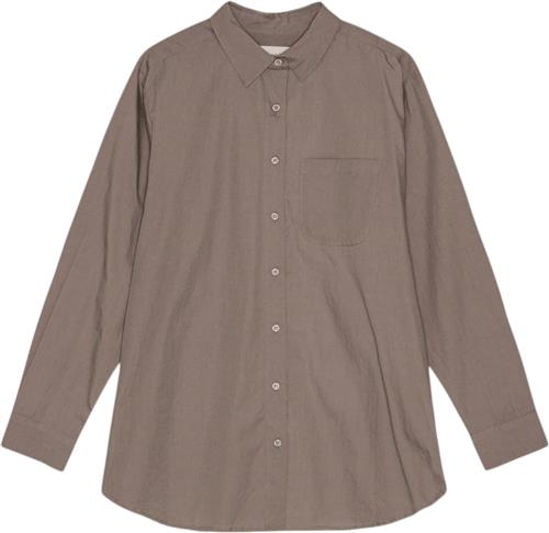 Moshi Moshi Mind Gaia Shirt Poplin Kvinde Dark Taupe Skjorter Str S - hos Magasin