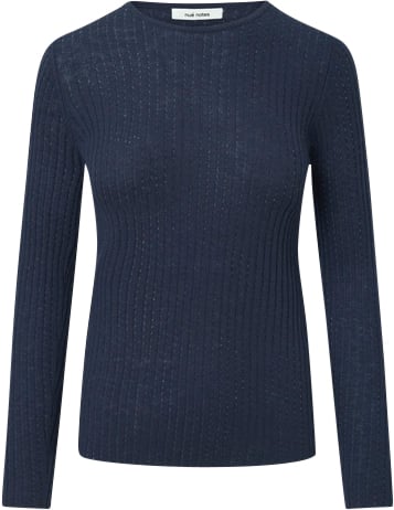 Se Nué Notes Magnus Crewneck Kvinde Navy Sweaters Str XS - hos Magasin ved Magasin