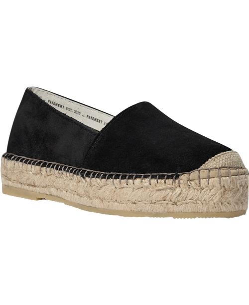 Pavement Ida Kvinde Black Suede Espadrillos Str 40 - Læder hos Magasin