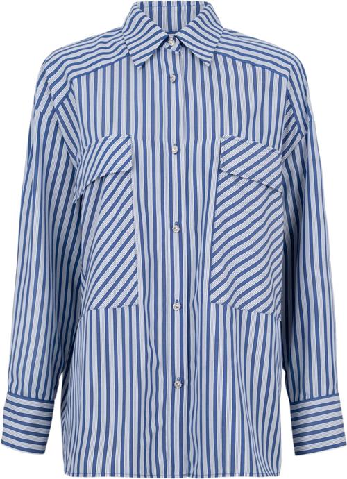 Se Cras Daycras Shirt Kvinde Dark Blue Stripe Langærmede Skjorter Str 42 - Polyester hos Magasin ved Magasin