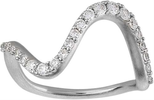 ByBiehl Wave Sparkle Ring Large Silver 54 - Ringe hos Magasin