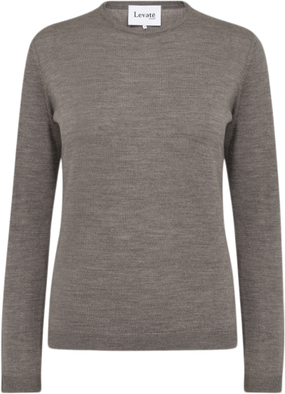 Levete room Lrismaila 2 Kvinde L9852 - Taupe Gray Melange Sweaters Str M - hos Magasin