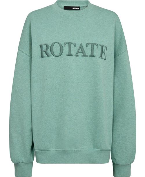 ROTATE Birger Christensen Sweat Logo Crewneck Kvinde Granite Green Sweatshirts Str S - hos Magasin