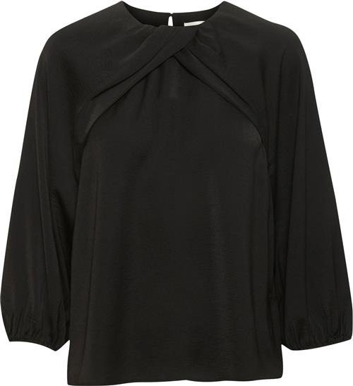 InWear Litoiw Blouse Kvinde Black Langærmede Bluser Regular Fit Str 40 - hos Magasin