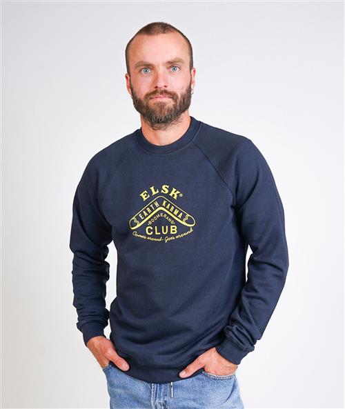 ELSK Boomerang Men's Tværs Crewneck Mand 100 Dark Navy Sweatshirts Str L - hos Magasin