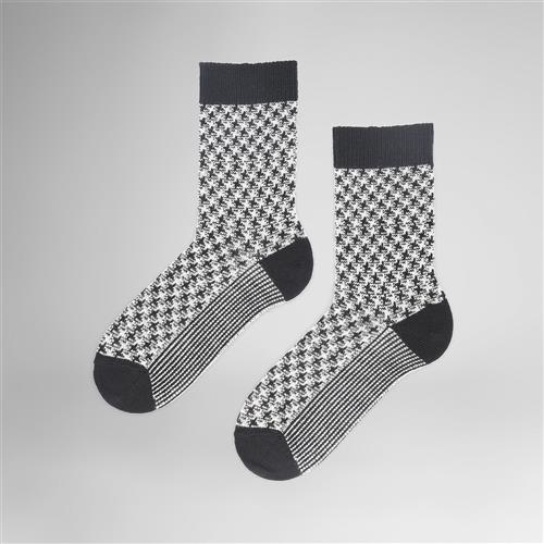 Hudson Houndstooth Ankelstrømper Str 38/40 - hos Magasin