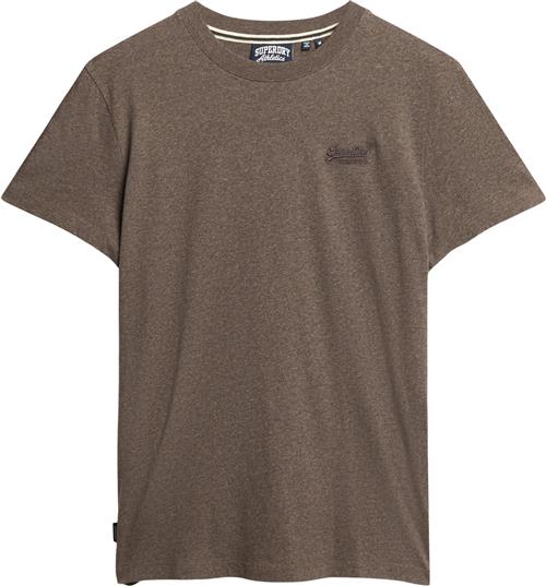 Superdry Essential Logo EMB TEE Mand Cocoa Brown Marl Kortærmede T-shirts Str XL - Denim hos Magasin