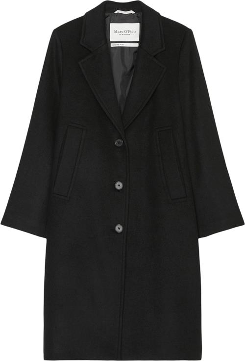 Marc O’Polo Wool Coat, Lapel Collar, Single bre Kvinde Black Frakker Str 36 - hos Magasin