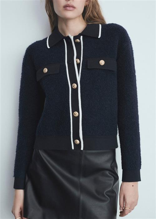 MANGO Knitted Jacket .- Nuria Kvinde Navy Cardigans Str XL - hos Magasin