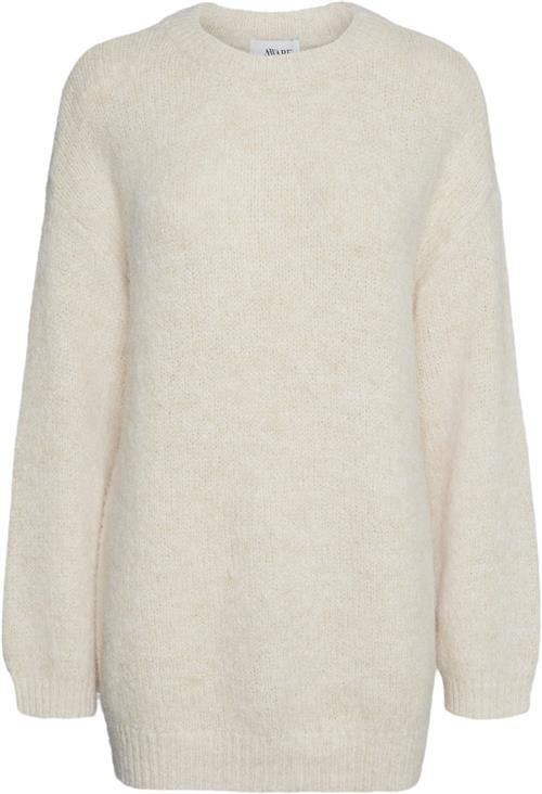 Se Vero Moda Vmlori LS Oneck Long Knit VMA Kvinde Birch/melange Sweaters Regular Fit Str XS - hos Magasin ved Magasin