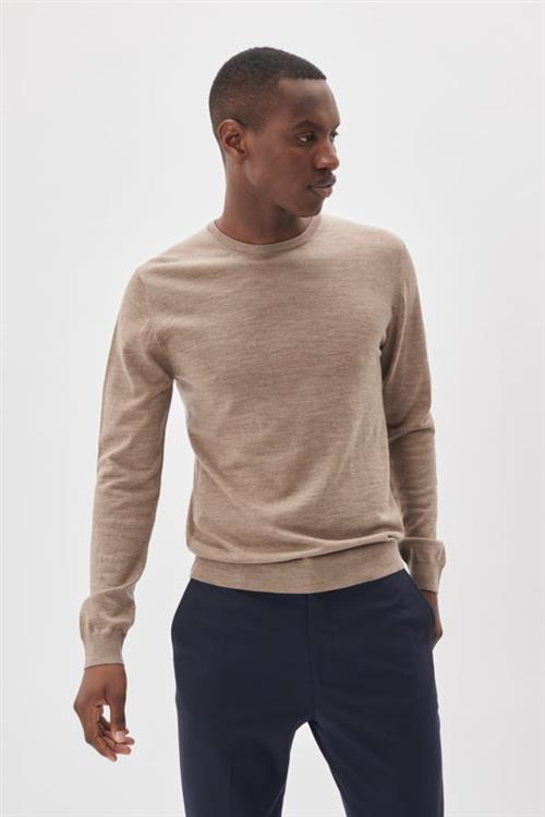 Se Matinique Margrate Mand Khaki Melange Sweaters Str M - Merino Uld hos Magasin ved Magasin