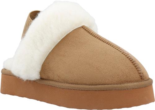 Bianco Biasweetie Flatform Elastic Slipper Faux Suede Kvinde Camel Hjemmesko Str 36 - hos Magasin