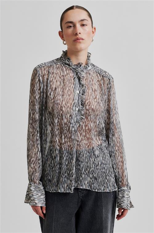 Second Female Rush Blouse Kvinde Black Langærmede Bluser Str S - Viskose hos Magasin