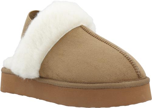 Bianco Biasweetie Flatform Elastic Slipper Faux Suede Kvinde Camel Hjemmesko Str 41 - hos Magasin