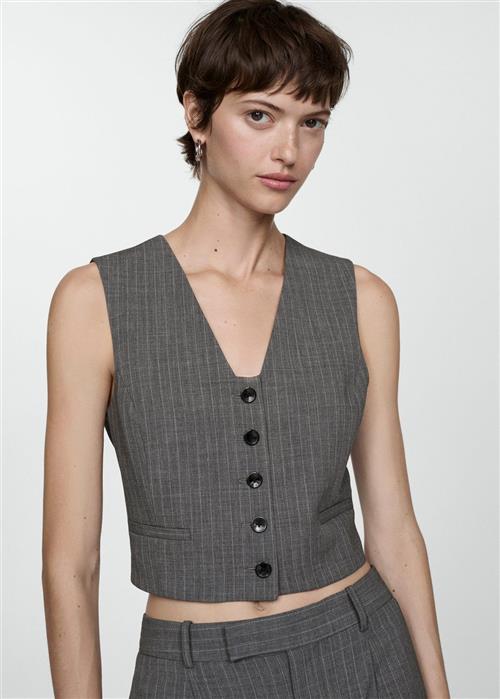 MANGO Pinstriped Suit Waistcoat Kvinde 92 Veste Str S - hos Magasin