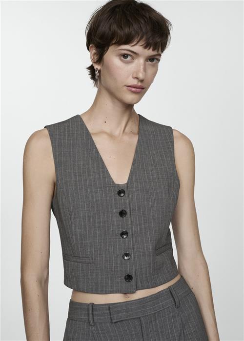 MANGO Pinstriped Suit Waistcoat Kvinde 92 Veste Str M - hos Magasin