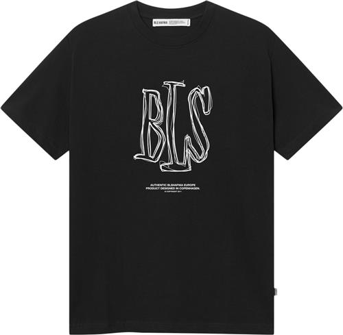 BLS Hafnia Handwritten Capital Tshirt Mand Black Kortærmede T-shirts Regular Fit Str M - Bomuld hos Magasin