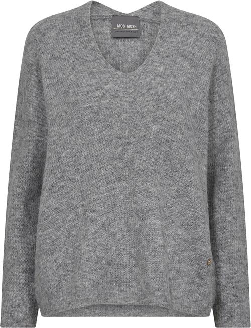 Se Mos Mosh Mmthora Vneck Knit Kvinde Grey Melange Sweaters Str XL - hos Magasin ved Magasin