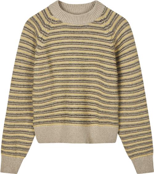 Mads Nørgaard - Copenhagen Stripey Martha Sweater Kvinde Gul Og Sand Med Striber Sweaters Str S - hos Magasin