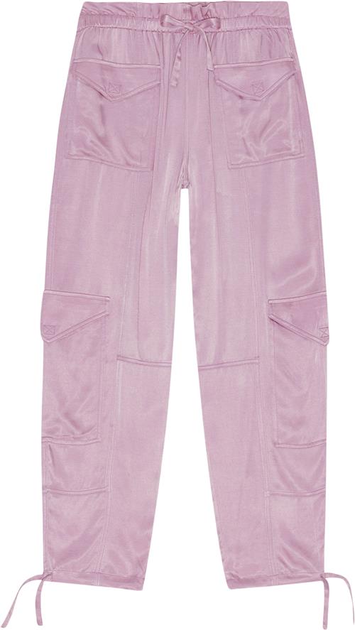 Ganni Washed Satin Pants Kvinde Bleached Mauve Cargo Bukser Str 38 - hos Magasin