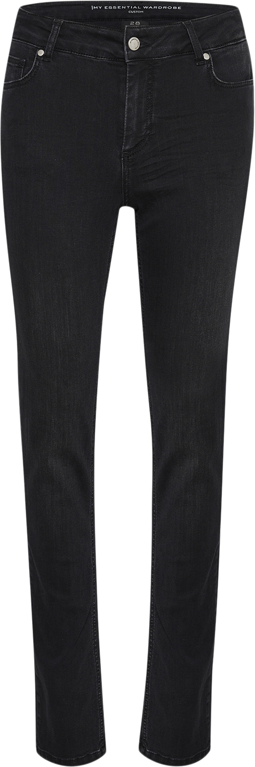 My Essential Wardrobe 33 THE Celina 100 High Straight Y Kvinde Black Wash Skinny Jeans Straight Fit Str 25/32 - hos Magasin