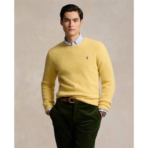 Se Polo Ralph Lauren Alpaca Blendlsl-plo Mand Shetland Yellow Sweaters Str M - hos Magasin ved Magasin