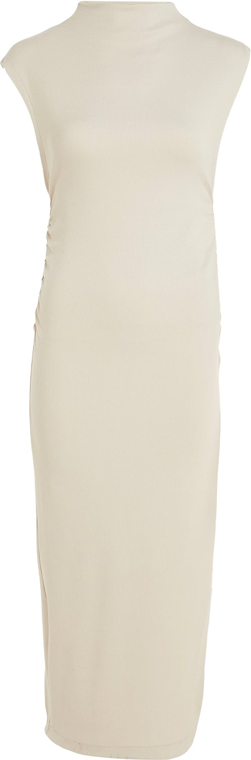 Calvin Klein Long Mock Neck Dress Kvinde Acf Maxi Kjoler Str M - Bomuld hos Magasin