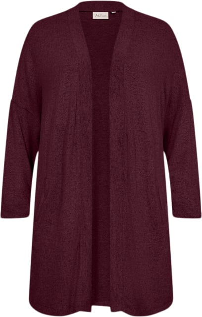 Wasabiconcept Wasimone 3 Kvinde 94975 Wine Melange Cardigans Str 50/52 - Polyester hos Magasin