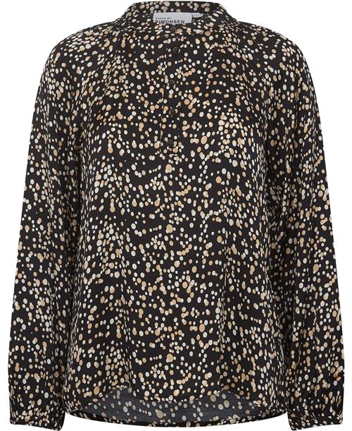 Karen by Simonsen Indiekb Blouse Kvinde Black Dot Langærmede Bluser Str 42 - hos Magasin