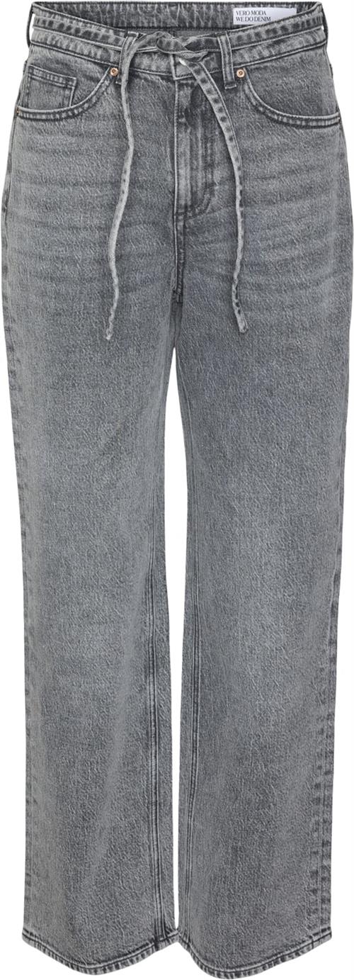 Vero Moda Vmtessa HR Wide Belt Jeans Ra206 Kvinde Medium Grey Denim Boyfriend Jeans Slim Fit Str "30/""34" - hos Magasin