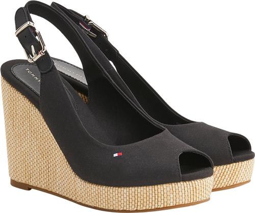 Tommy Hilfiger Iconic Elena Sling Back Wedge Kvinde Black Espadrillos Str 40 - hos Magasin