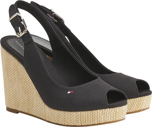 Tommy Hilfiger Iconic Elena Sling Back Wedge Kvinde Black Espadrillos Str 38 - hos Magasin