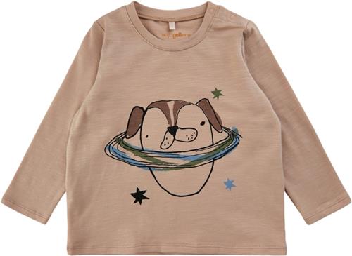 Soft Gallery Sgbaby Geo Spacedog LS Tee Str 12m - Cuban Sand Bluser Bomuld hos Magasin