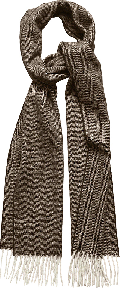 Se ETON Brown Herringbone Wool Scarf One Size - Halstørklæder hos Magasin ved Magasin